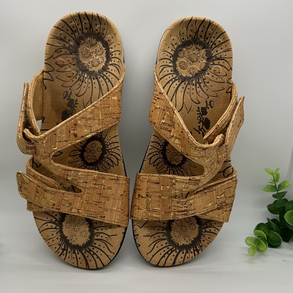 Vionic Lauren Cognac Brown Cork Slide Sandals Women's Size 7 - Picture 3 of 6
